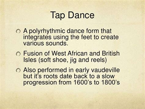 Tap dance history