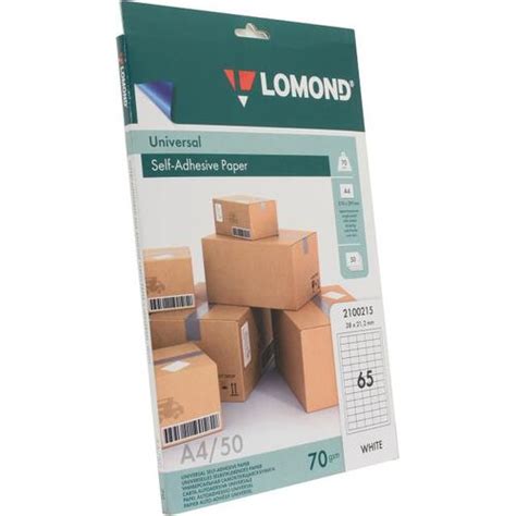 Этикетки самоклеящиеся Lomond 2100215, A4 (210 x 297 мм), 50 листов ...