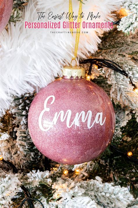 Personalized DIY Glitter Christmas Ornaments - The Crafting Nook