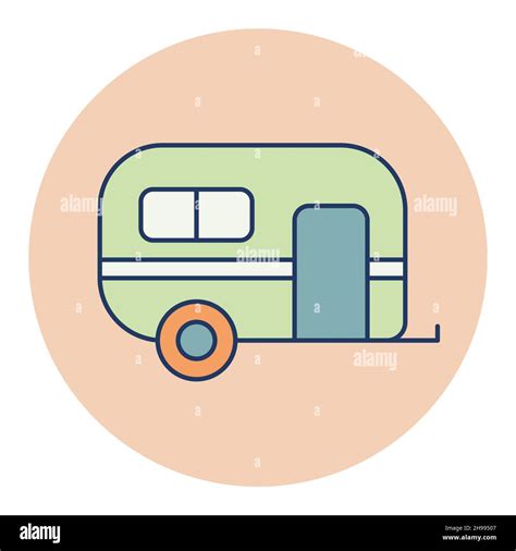 Caravan Trailer Vector Isolated Icon Camping Sign Graph Symbol For