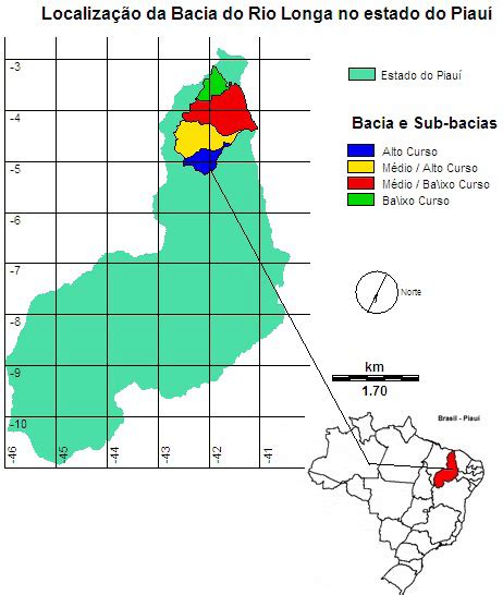 Mapa de localização da sub bacia do alto curso da sub bacia do Rio