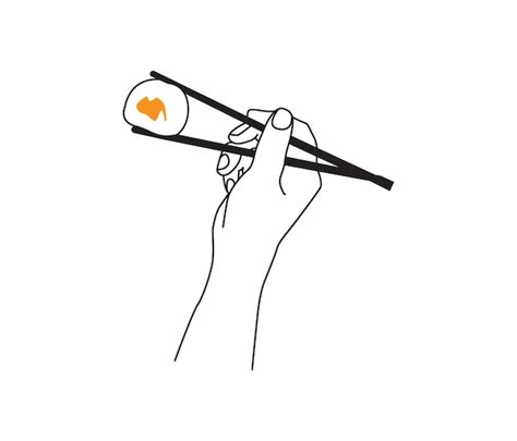 Premium Vector Vector Hand Holding Chopstick With A Sushi Continuous