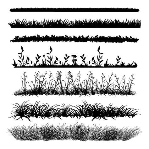 Premium Vector Vector Set Of Black Grass Silhouettes