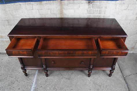 Antiuqe Berkey And Gay American Empire Crotch Mahogany Buffet Sideboard Server At 1stDibs