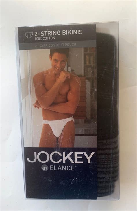 New Mens Jockey Elance String Bikini Briefs Prs Ribbed Size L