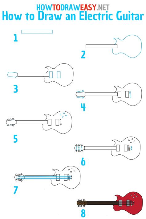How to Draw an Electric Guitar - Draw for Kids