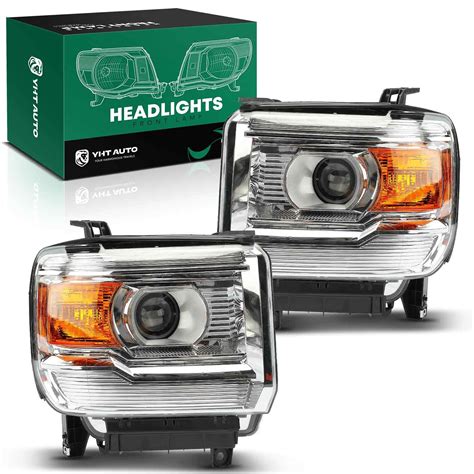 Yhtauto Set Of Headlights Assembly Fits Gmc Sierra