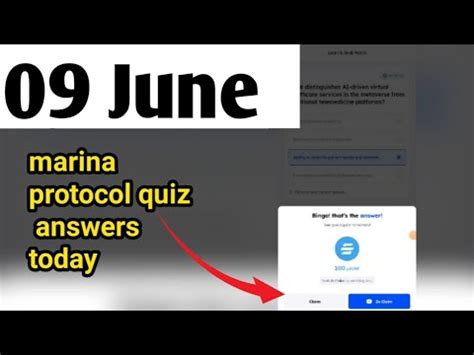 Marina Protocol Today Quiz Answers 09 June 2024 Marina Protocol Quiz