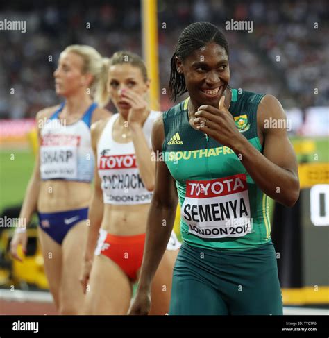 South African Caster Semenya Celebrates Winning The Womens 800 Meters