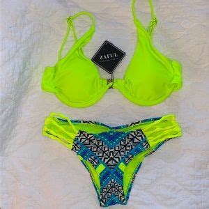 Rip Curl Swim Nwt Zaful Bikini Top Rip Curl Bottom Neon Yellow