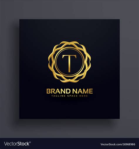 Letter T Luxury Logo Concept Design Royalty Free Vector