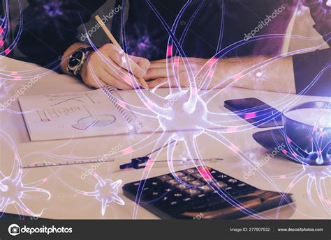 Interconnected Neuron Cells With Glowing Link Knots In Electrical