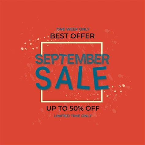 Premium Vector September Sale Banner Sale Offer Price Sign Brush