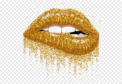 Lip Art Glitter Gold Sparkle Lips Png Pngwing