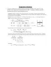 Thermodynamics Assignment Assignment Solutions A