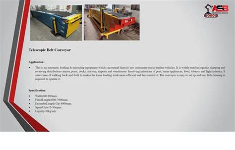 Telescopic Conveyor At 850000 Asangaon ID 2854212078462