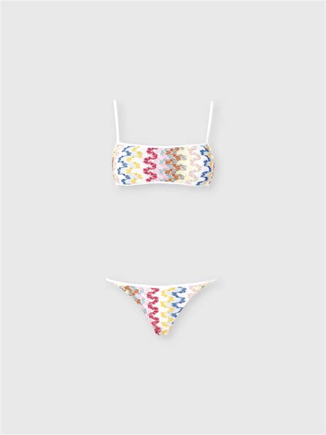Bandeau Bikini In Lam Viscose Lace Multicoloured Missoni