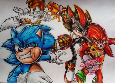 Team Sonic VS Shadow (Movie version) | Blake_Art : r/SonicTheHedgehog