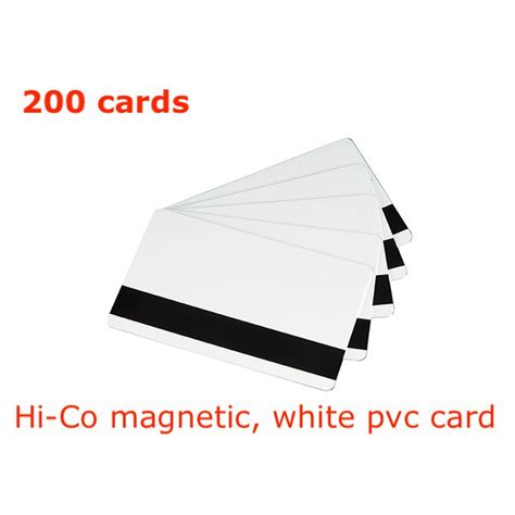 200 Cards White PVC Cards With HICO Mag Stripe CR 80 30mil 3 Track