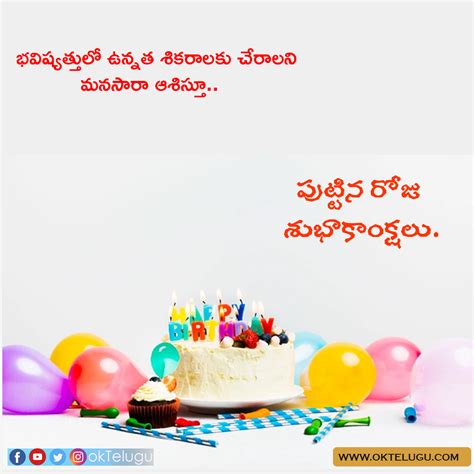 Happy Birthday Wishes Quotes Greetings Messages In Telugu