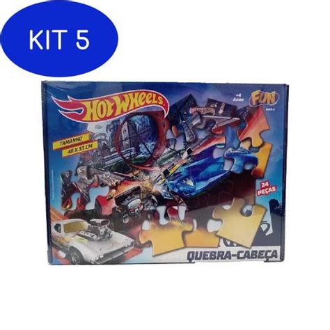 Kit Brinquedo Quebra Cabeca Da Hot Wheels Fun Quebra Cabe A Magazine Luiza