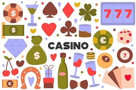 Premium Photo | Casino flat cartoon set the illustration depicts all the attractiveness of the ...