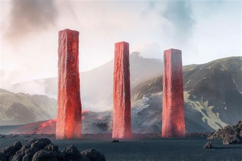 Premium AI Image | The newest lava columns on Mount Etna