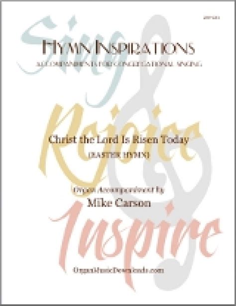 Carson, Mike - Christ The Lord Is Risen Today (Hymn Inspirations) - OrganMusicDownloads.com