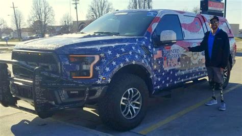 Custom F 150 Raptor Ted To Three Time Purple Heart Hero Ford