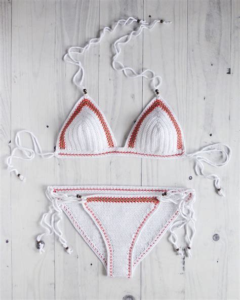 White Crochet Swimsuit Crochet Bathing Suit Piece Bikini Etsy