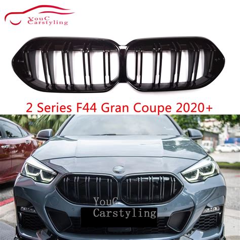 F44 Front Bumper Grille Glossy Black Kidney Grille ABS Racing Grills