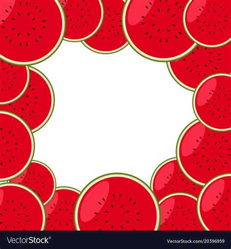 border template  fresh watermelon vector image  vectorstock