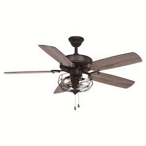 Vaxcel Elburn In Farmhouse Indoor Black Ceiling Fan With Caged Drum