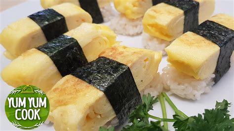 Tamago Nigiri Sushi Egg Omelette How To Make Tamagoyaki Sushi