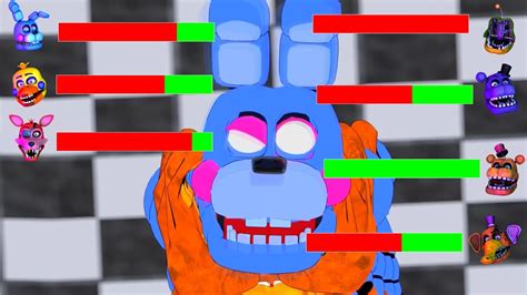 Sfm Fnaf Withered Melodies Vs Rockstar With Healthbars Youtube