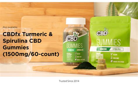 Cbdfx 200mg Cbd High Strength Vegan Turmeric And Spirulina Gummies 25mg Turmeric 10mg