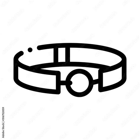 Ball Gag Sex Toy Icon Vector Outline Ball Gag Sex Toy Sign Isolated Contour Symbol