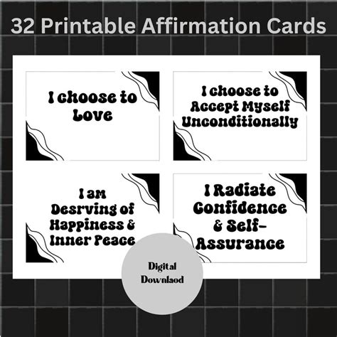 Positive Affirmations Cards Printable Affirmation Pdf Sheets Daily