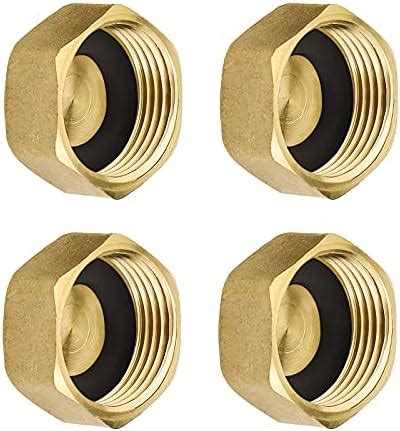 Emagtech Pcs Brass Hex Blanking Hose Cap Nut With Rubber Washers