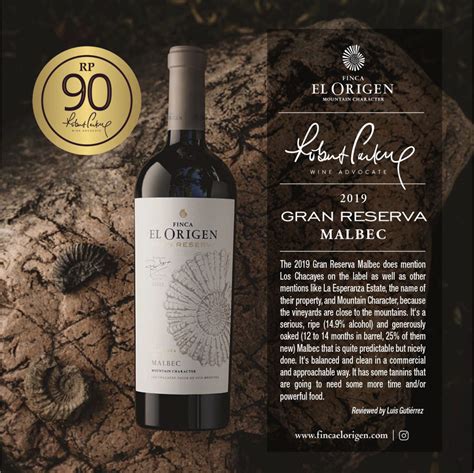 Robert Parker Gran Reserva Malbec Pts Finca El Origen