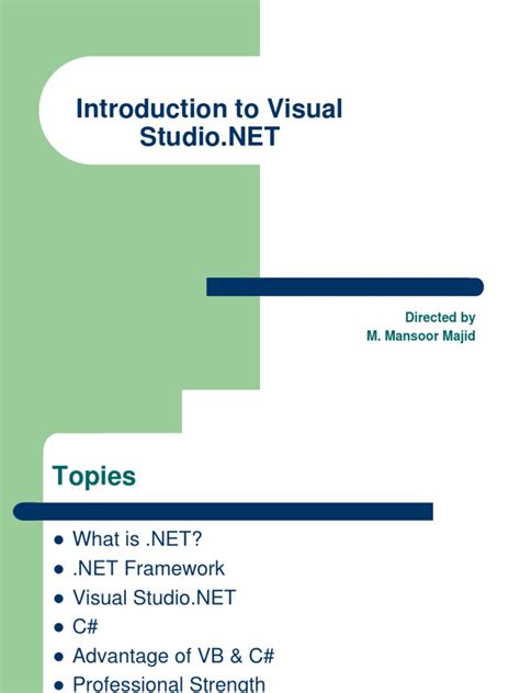 VisualStudio.net | PDF | Microsoft Visual Studio | C Sharp (Programming ...