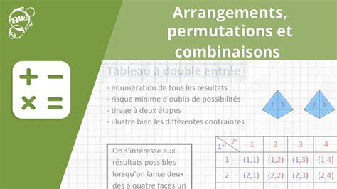 Les Permutations Les Arrangements Et Les Combinaisons Secondaire