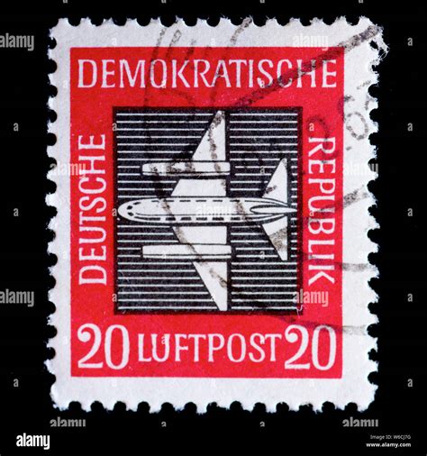 East Germany Postage Stamp Airmail Stock Photo Alamy