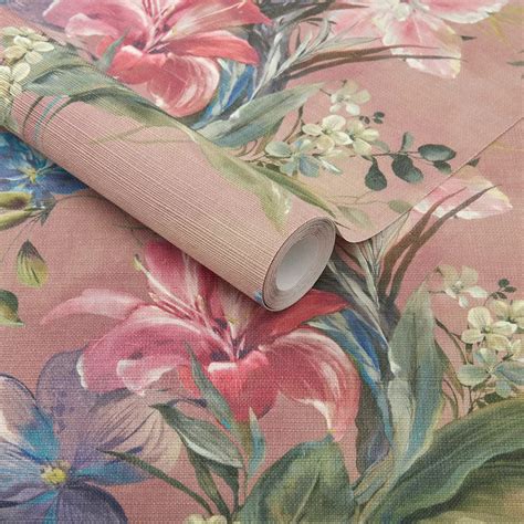 Lilliana Grasscloth by 1838 Wallcoverings Rosé Wallpaper