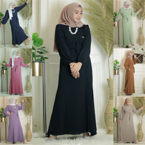 Jual Raisya Maxy Dress Gamis Mermaid Crinkle Airflow Premium Fashion