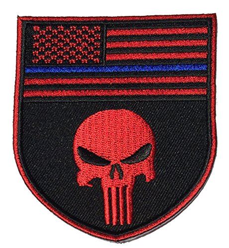 Buy Iron On Skull Design With Thin Blue Line Devgru Seal Team Punisher