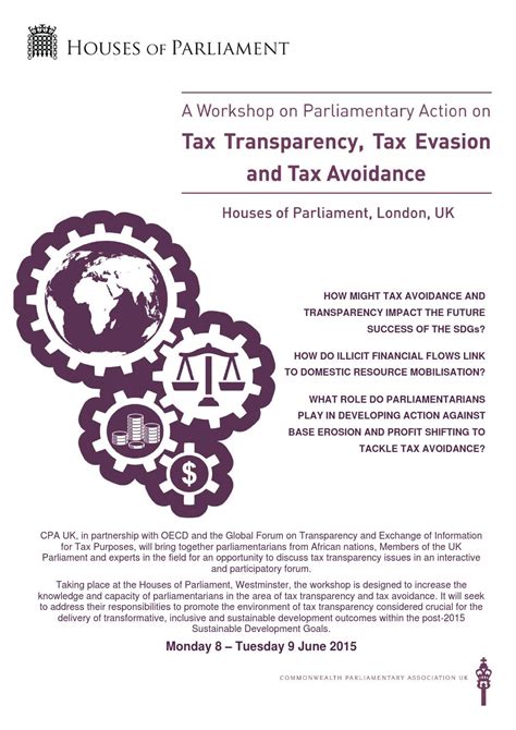 A Uk Oecd Workshop On Parliamentary Action On Tax Transparency June