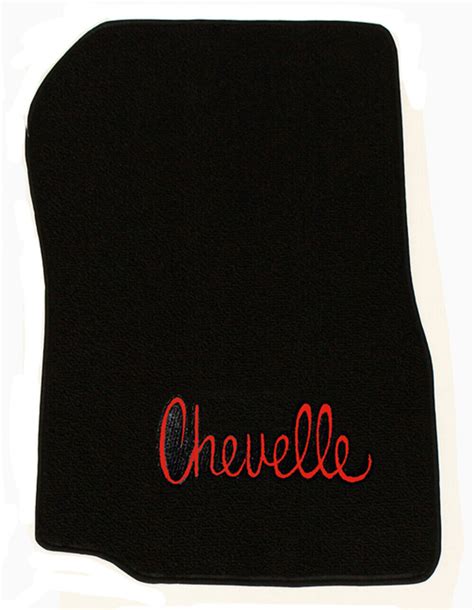 New 1968 1972 Chevelle Floor Mats Black Carpet Embroidered Red Logo