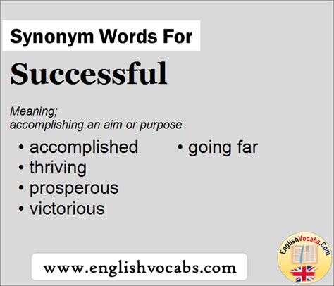 Synonym For Successful What Is Synonym Word Successful English Vocabs