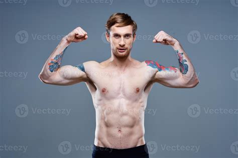 Tattooed Man Naked Torso Bodybuilder Fitness Portrait Close Up Stock Photo At Vecteezy